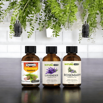 Frizzy Hair Rescue – Essential Oil Trio for Hair Growth & Hair Fall Control Includes: Rosemary, Lavender & Cedarwood – 3 x 10ml