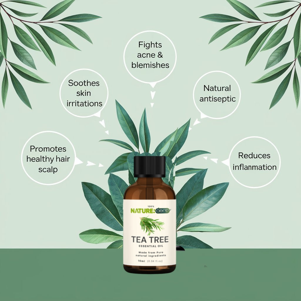 Tea Tree Essential Oil - 100% Natural Care for Acne & Hair Dandruff | 10ml