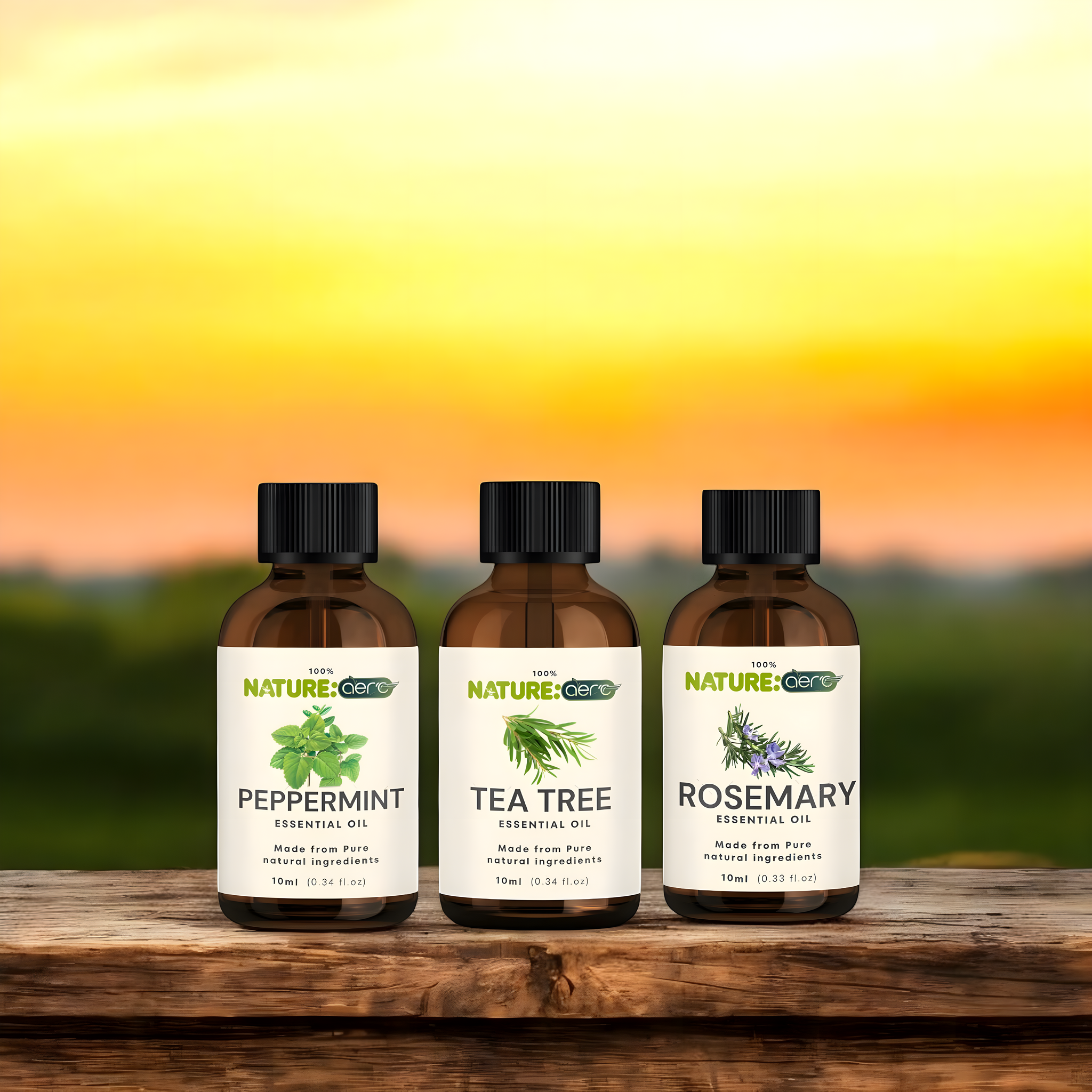 Essential Oil Blend for Dandruff & Hair Thinning – 100% Pure Rosemary, Tea Tree & Peppermint – 10ml